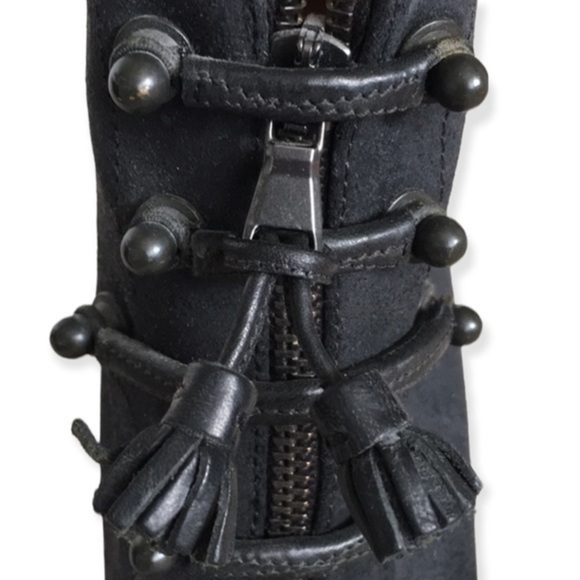 Rag & Bone Black suede lace up high heel platform mallory boots size 8 - Picture 13 of 17